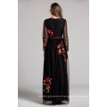 2020 fashion women's clothing Europe and the United States new exquisite embroidery waist positioning flower long sleeve dress